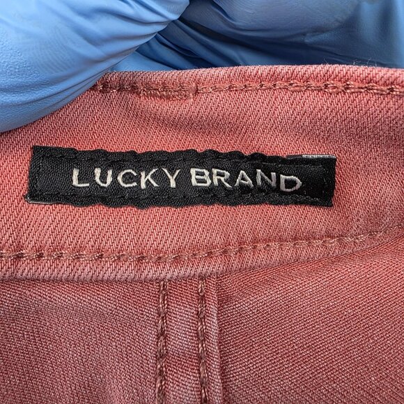 Lucky Brand High Rise Bridgette Crop Skinny Jeans Womens 00 24 Pink Button Fly - Picture 9 of 14